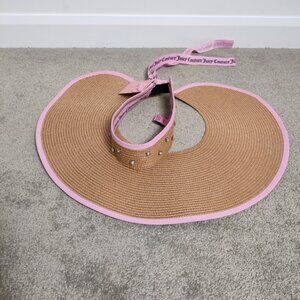 Juicy Couture Pink and Brown Sun Hat Y2K Resortwear Vacation NEW